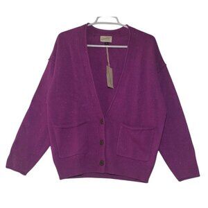 Universal Thread Womens Speckled Knit Cardigan Purple Size S Cotton & Acrylic.